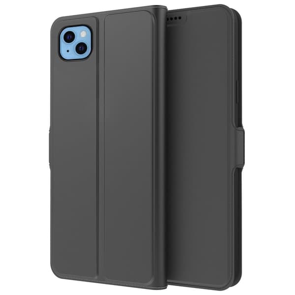Sileä ja ohut premium-PU-nahkakotelo iPhone 13 - Musta Black