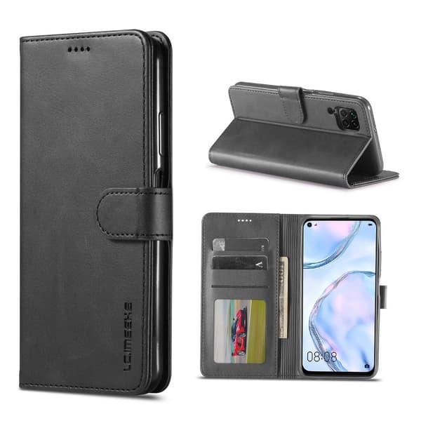 LC.IMEEKE Huawei P40 Lite / Nova 6 SE Flip Etui - Sort Black
