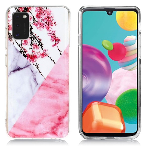 Marble Samsung Galaxy A41 Cover - Blomstrende marmor Pink