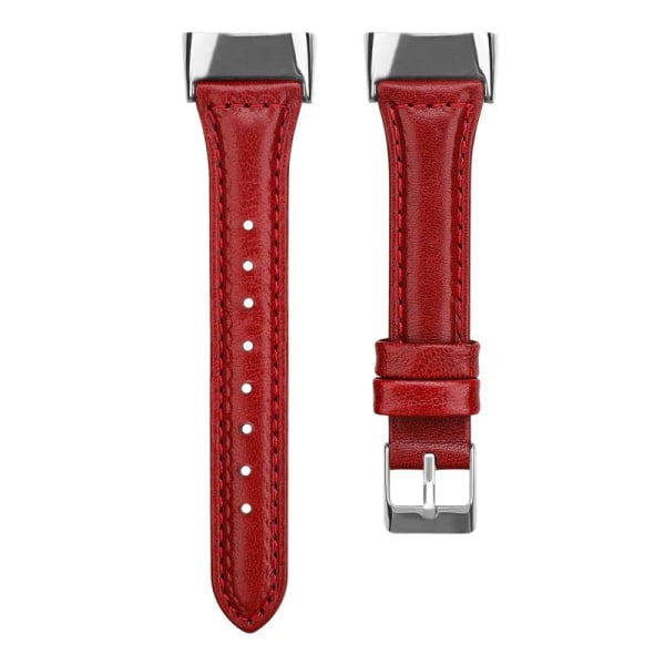 Fitbit Charge 5 cowhide genuine leather watch strap - Wine Red / Röd