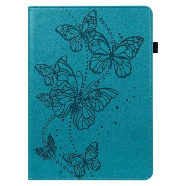Lenovo Tab M10 Plus (Gen 3) butterfly pattern leather case - Blu Blå