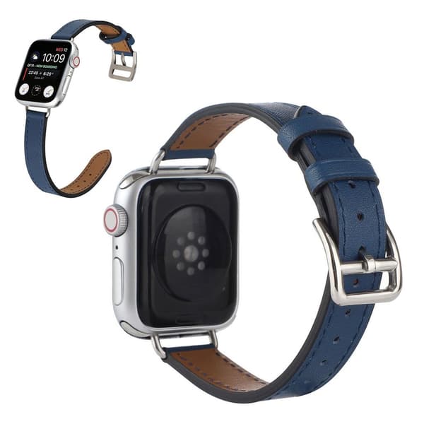 Apple Watch 40 mm urrem i læder med skruedesign - Blå Blue