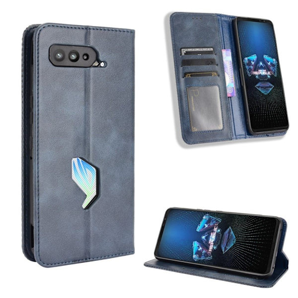 Bofink Vintage Asus ROG Phone 5 nahkakotelo - Sininen Blue
