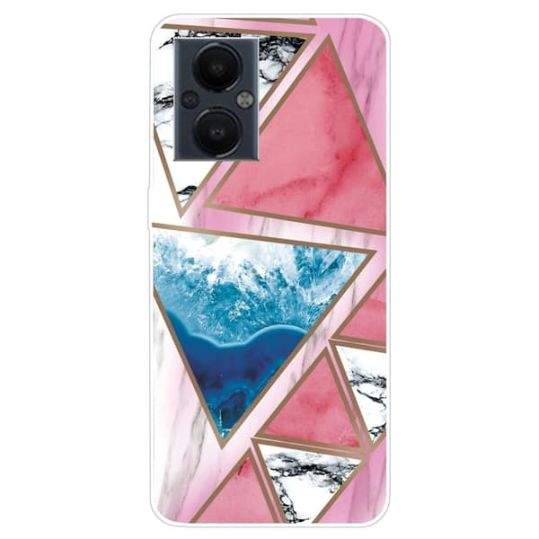 Marble OnePlus Nord N20 5G Etui - Hvit / Blå / Rose Trekant Multicolor