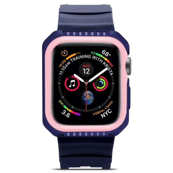 Apple Watch Series 4 40mm kellolle pehmeä joustava silikooni muovinen suojaava kehys - Pinkki Multicolor