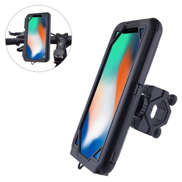 Universal bicycle handlebar waterproof phone bracket Black