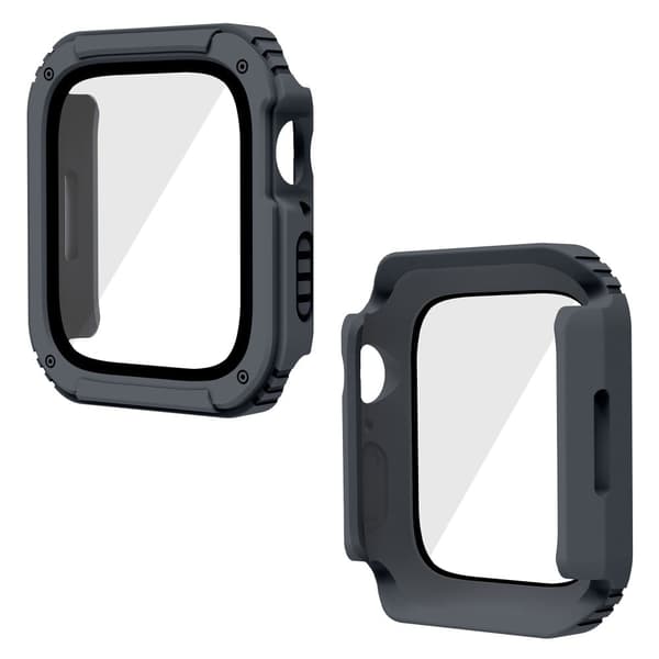 Apple Watch 44 mm deksel med herdet glass - Mørkegrå Silver grey
