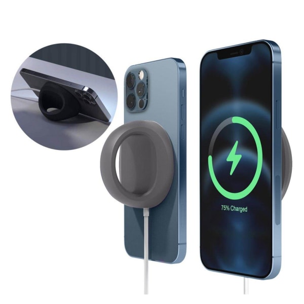 MagSafe wireless Charger protective silicone case - Grey Silvergrå