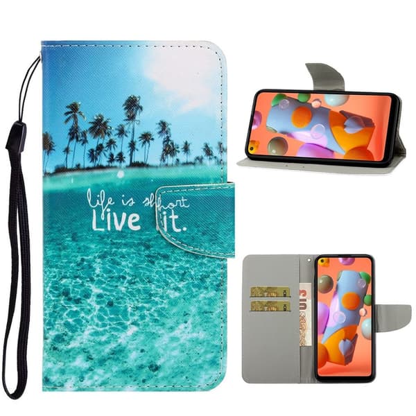 Wonderland Huawei P40 Lite E veske - Engelske tegn Blue