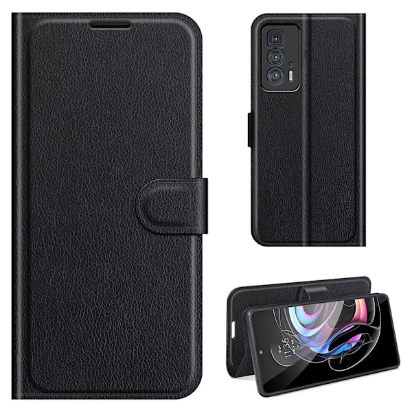 Classic Motorola Edge 20 Pro Flip Etui - Sort Black