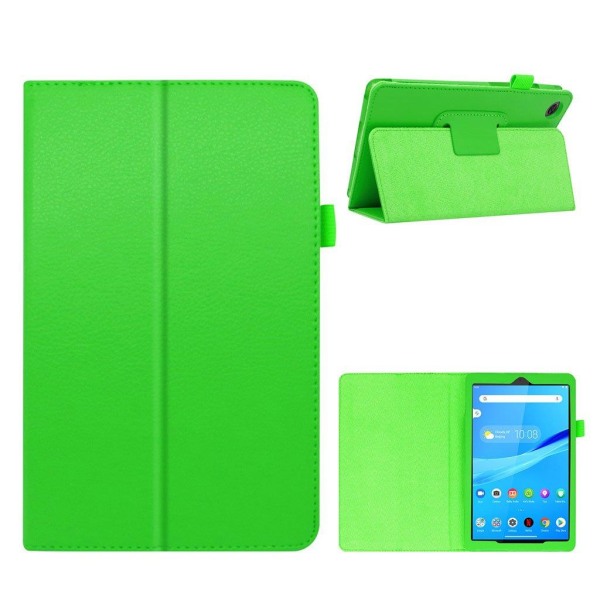 Lenovo Tab M8 litchi leather flip case - Green Grön