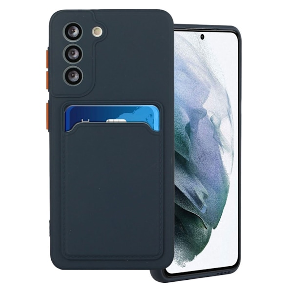 Card Holder Deksel til Samsung Galaxy S21 Plus - Mørkeblå Blue