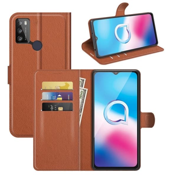 Classic Alcatel 3L (2021) / 1S (2021) Flip etui - Brun Brown