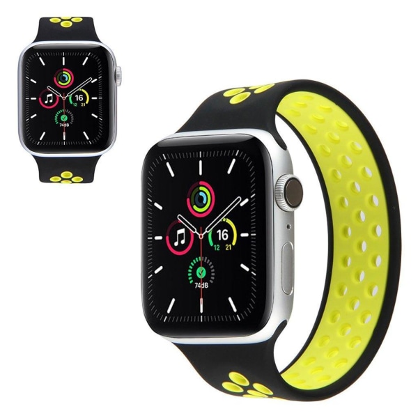 Apple Watch Series 6 / 5 40mm dobbeltfarvet silikoneurrem - Gul Yellow