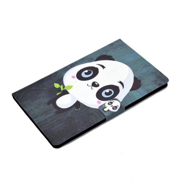 Lenovo Tab M10 FHD Plus Cool Mønster Læder Flip Etui - Panda Multicolor