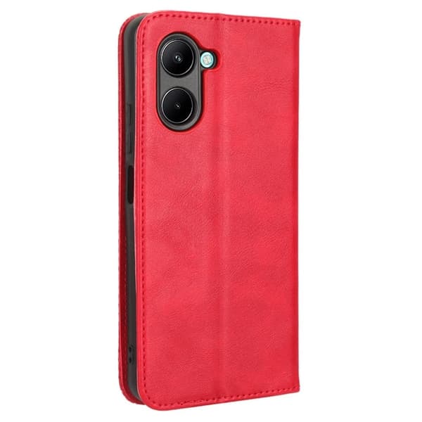 Bofink Vintage Realme C33 Læder Etui - Rød Red