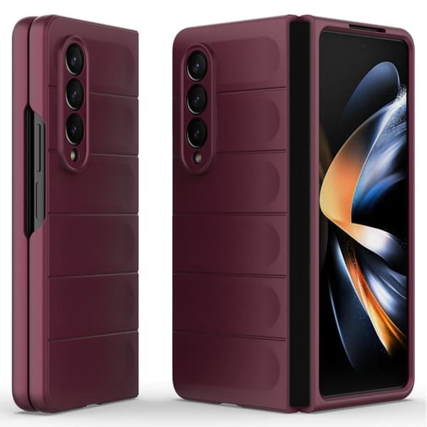 Blødt grebsformet Samsung Galaxy Z Fold4 cover - Rødvin Red