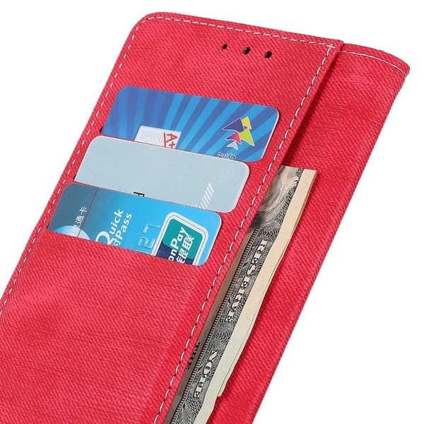 Sony Xperia 10 Plus Jeans läderfodral - Röd Röd