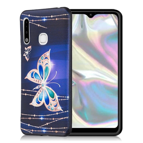 Imagine Samsung Galaxy A70e kuoret - Metalliset perhoset Multicolor