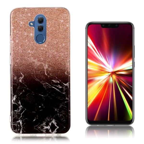 Marmormotiv Huawei Mate 20 Lite skal - Roséguld / Svart multifärg