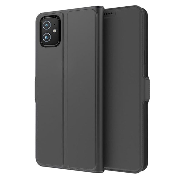 Sileä ja ohut premium-PU-nahkakotelo Asus Zenfone 8 - Musta Black