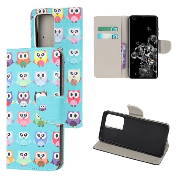 Wonderland Samsung Galaxy S20 Ultra flip kuoret - Useita Pöllöjä Multicolor
