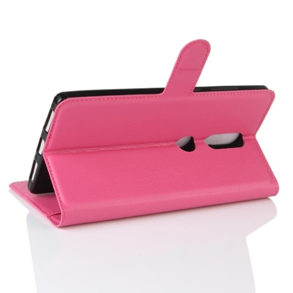Lenovo Phab 2 Plus Litsi Kuvioinen Nahkakotelo Standillä - Kuuma Pinkki Pink