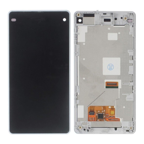 Sony Xperia Z1 Compact OEM LCD-skärm och digitizer-montering - Vit Vit