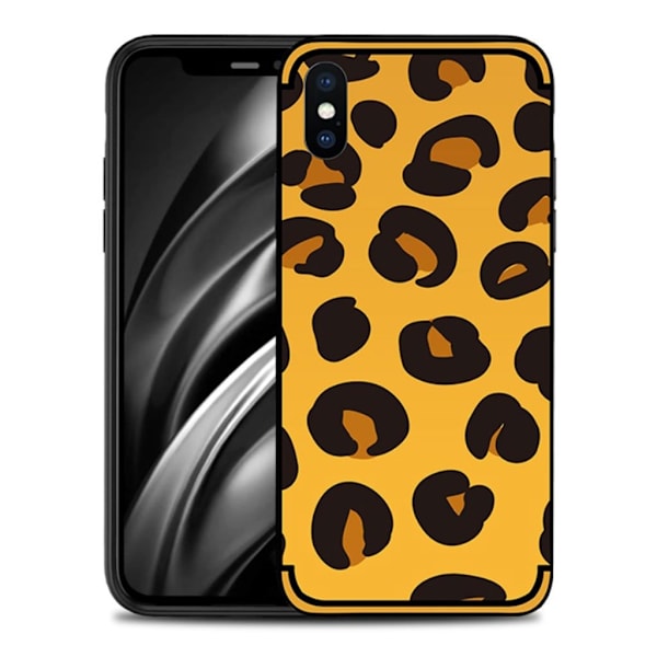 NXE iPhone Xs Max soft case med præget mønster - Leopardtekstur Multicolor