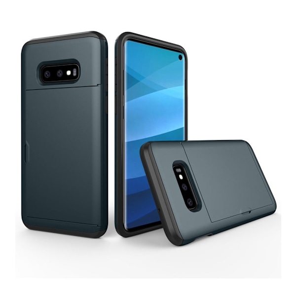 Samsung Galaxy S10e Korthållare hybrid fodral - Mörkblå Blå