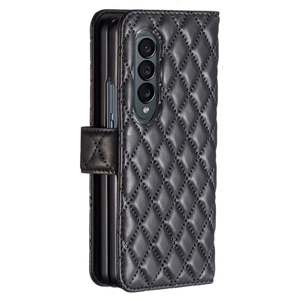 Rhombus mat Samsung Galaxy Z Fold3 5G flip taske - Sort Black