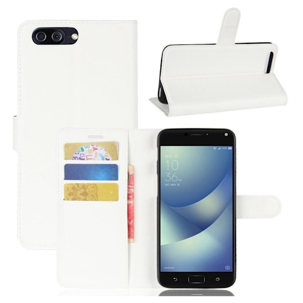 ASUS Zenfone 4 Max 5.5 (ZC554KL) eleganttinen nahkakotelo - Valkoinen White