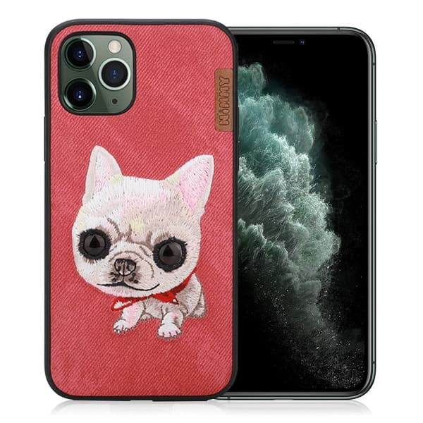 Nimmy Big Eyes iPhone 11 Pro Max Deksel Brodert - Rød Red