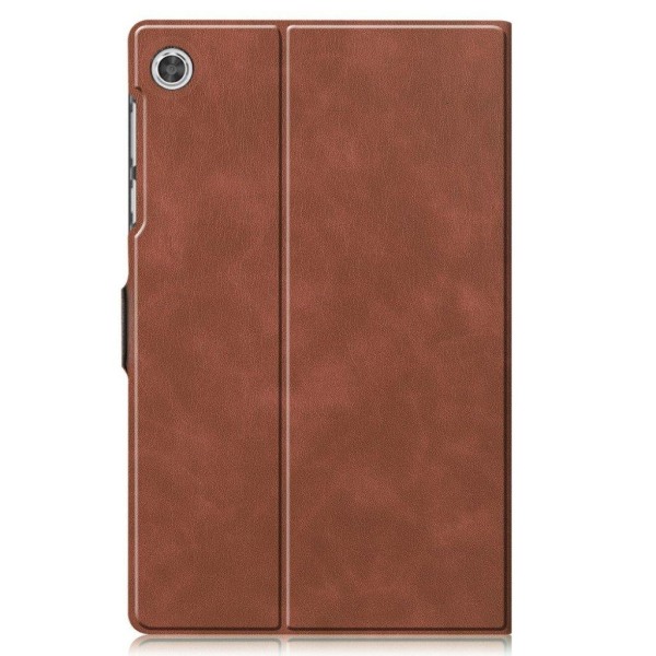 Lenovo Tab M10 FHD Plus Holdbart Læder Flip Etui - Brun Brown