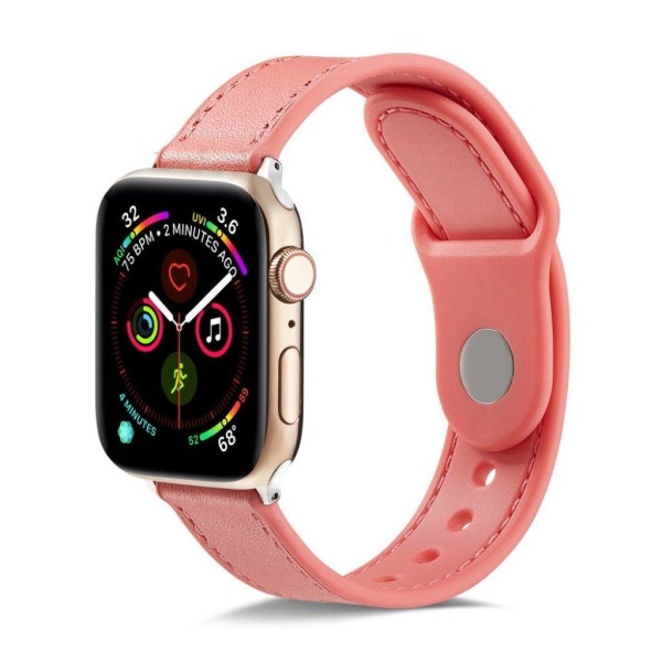 Apple Watch Series 4 44mm aitoa nahkaa oleva ranneke - Pinkki Pink