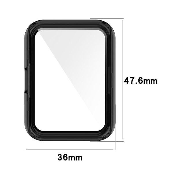 Huawei Watch Fit 2 cover med skærmbeskytter i hærdet glas - Sort Black
