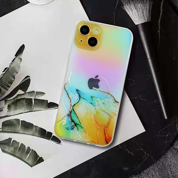 Marble iPhone 15 Plus Suojakotelo - Keltainen Multicolor