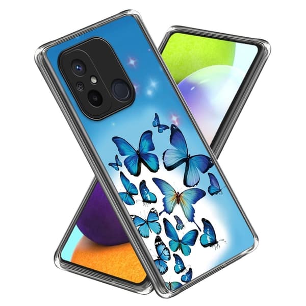 Deco Xiaomi Redmi 12C kotelot - Sininen Perhosia Blue