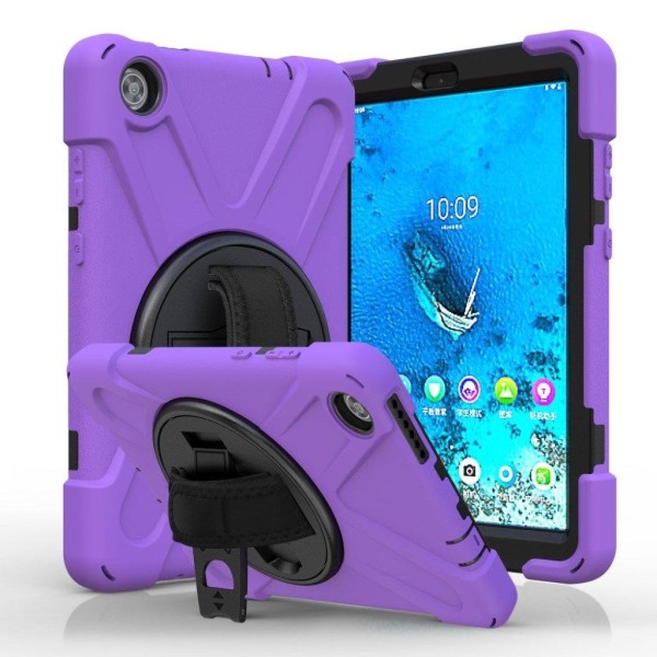 Silikoneetui med 360 graders drejning til Lenovo Tab M8 - Lilla Purple