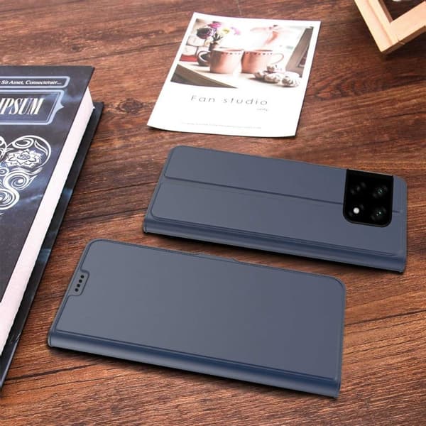 Glatt og tynt premium PU-skinnetui for OnePlus 10 Pro - Blå Blue