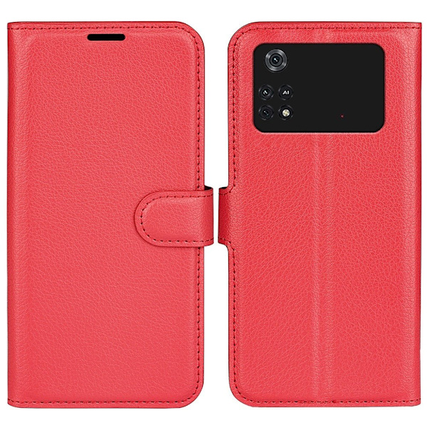 Klassisk Xiaomi Poco M4 Pro flip etui - Rød Red