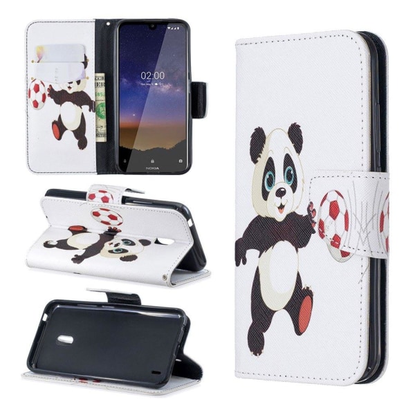 Wonderland Nokia 2.2 etui - Panda Spiller Fodbold Multicolor