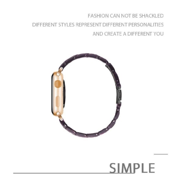 Apple Watch Series 5 44mm fashionable klockarmband - svart / lila Lila