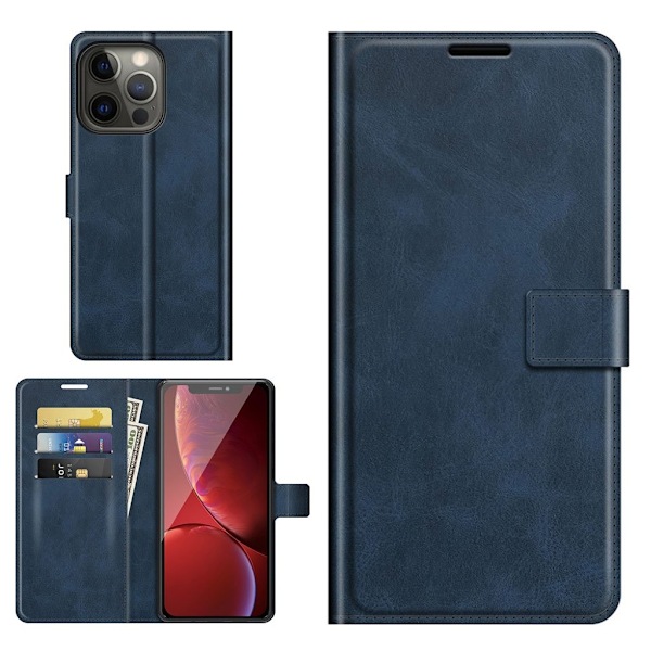 Lompakko Nahkakotelo For iPhone 13 Pro - Sininen Blue