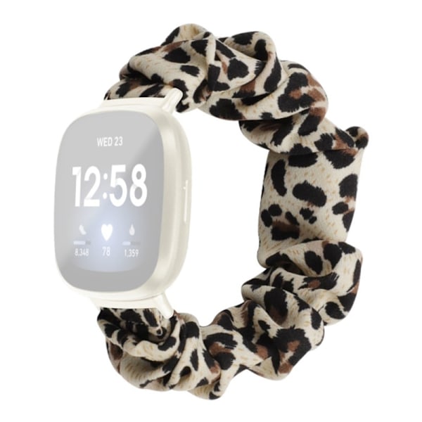 Fitbit Sense 2 / Versa 4 joustava kangaskuvioinen kellonhihna - Keltainen Leopardi Yellow