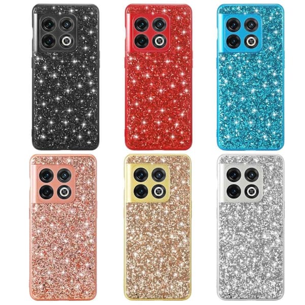 Glitter OnePlus 10 Pro Etui - Svart Black
