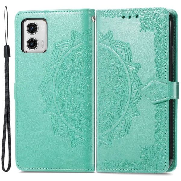 Mandala läder Motorola Moto G73 fodral - Grön Grön