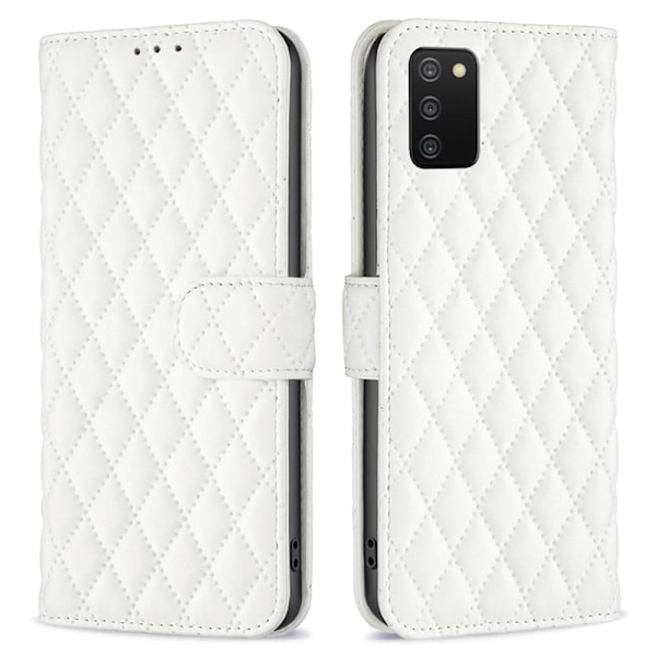 Rhombus mat Samsung Galaxy A03s / Samsung Galaxy A02s (166mm) flip etui - Hvid White
