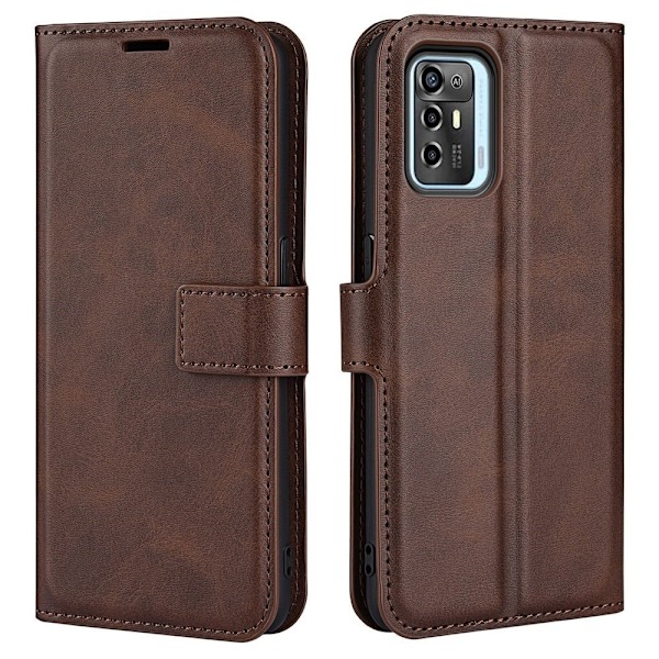 Lompakko Nahkakotelo For ZTE Blade A72 - Ruskea Brown