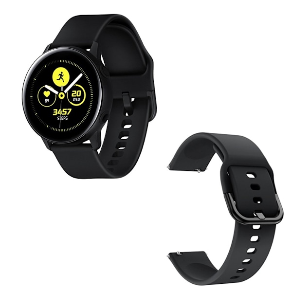20mm Garmin Vivomove Luxe / Vivomove 3 / Vivomove style  / Venu holdbar silikone Urrem – Sort Black